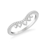 Artcarved Bridal Mounted with Side Stones Contemporary Diamond Anniversary Ring 14K White Gold