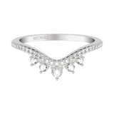 Artcarved Bridal Mounted with Side Stones Contemporary Diamond Anniversary Ring 18K White Gold