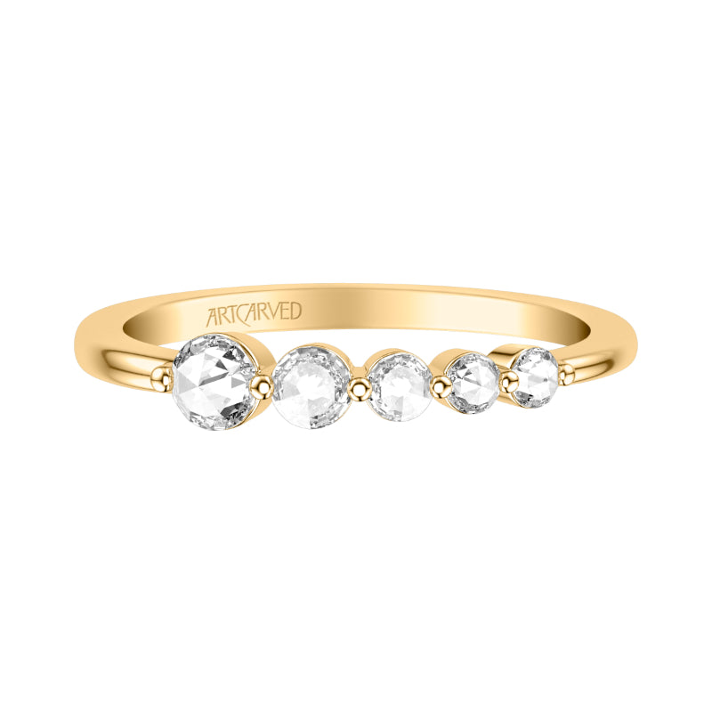 Artcarved Bridal Mounted with Side Stones Contemporary Diamond Anniversary Ring 14K Yellow Gold