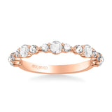 Artcarved Bridal Mounted with Side Stones Contemporary Diamond Anniversary Band 14K Rose Gold