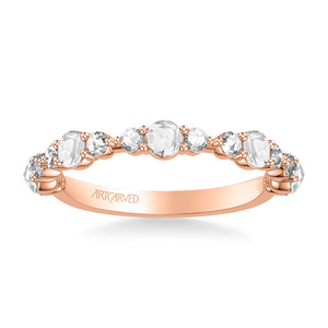 Artcarved Bridal Mounted with Side Stones Contemporary Diamond Anniversary Band 14K Rose Gold