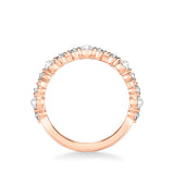 Artcarved Bridal Mounted with Side Stones Contemporary Diamond Anniversary Band 14K Rose Gold
