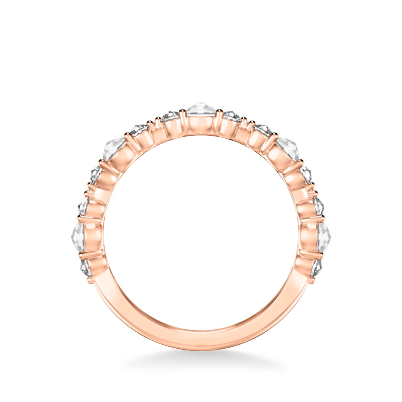 Artcarved Bridal Mounted with Side Stones Contemporary Diamond Anniversary Band 14K Rose Gold