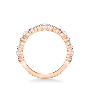 Artcarved Bridal Mounted with Side Stones Contemporary Diamond Anniversary Band 14K Rose Gold