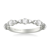 Artcarved Bridal Mounted with Side Stones Contemporary Diamond Anniversary Band 14K White Gold