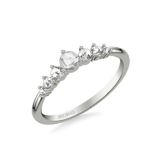 Artcarved Bridal Mounted with Side Stones Contemporary Diamond Anniversary Band 14K White Gold