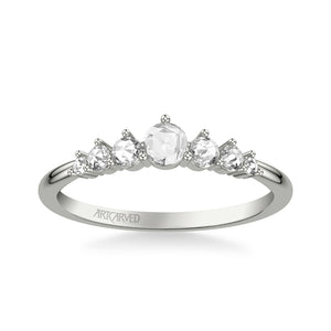 Artcarved Bridal Mounted with Side Stones Contemporary Diamond Anniversary Band 14K White Gold