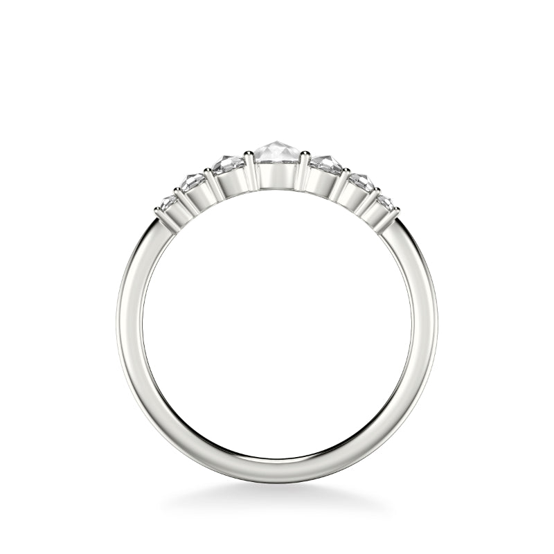 Artcarved Bridal Mounted with Side Stones Contemporary Diamond Anniversary Band 14K White Gold