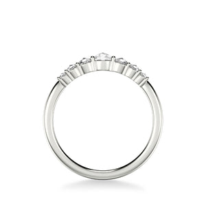 Artcarved Bridal Mounted with Side Stones Contemporary Diamond Anniversary Band 14K White Gold