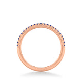 Artcarved Bridal Mounted with Side Stones Classic Anniversary Band 18K Rose Gold & Blue Sapphire
