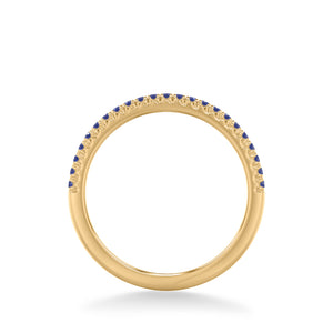 Artcarved Bridal Mounted with Side Stones Classic Anniversary Band 14K Yellow Gold & Blue Sapphire