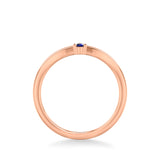 Artcarved Bridal Mounted with Side Stones Contemporary Anniversary Band 18K Rose Gold & Blue Sapphire