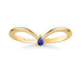 Artcarved Bridal Mounted with Side Stones Contemporary Anniversary Band 14K Yellow Gold & Blue Sapphire