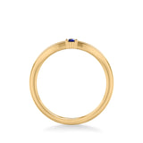 Artcarved Bridal Mounted with Side Stones Contemporary Anniversary Band 18K Yellow Gold & Blue Sapphire