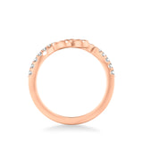 Artcarved Bridal Mounted with Side Stones Contemporary Anniversary Ring 18K Rose Gold & Blue Sapphire