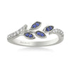Artcarved Bridal Mounted with Side Stones Contemporary Anniversary Ring 14K White Gold & Blue Sapphire