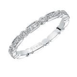 Artcarved Bridal Mounted with Side Stones Vintage Eternity Diamond Anniversary Band 14K White Gold