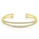 Gabriel & Co. 14k Yellow Gold Demure Diamond Bangle Bracelet