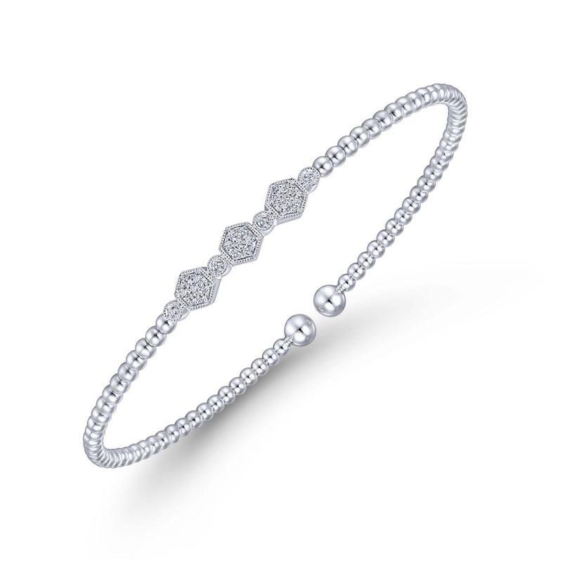 Gabriel & Co. 14k White Gold Bujukan Diamond Bangle Bracelet