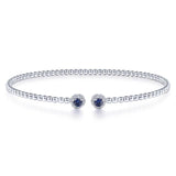 Gabriel & Co. 14k White Gold Bujukan Gemstone & Diamond Bangle Bracelet