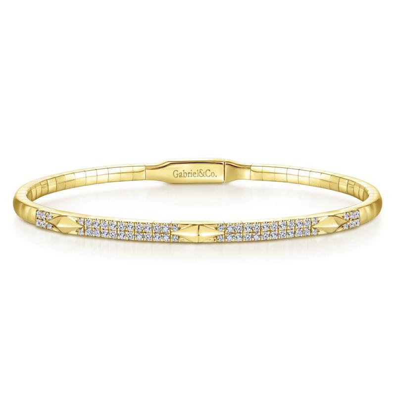 Gabriel & Co. 14k Yellow Gold Demure Diamond Bangle Bracelet