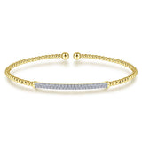 Gabriel & Co. 14k Yellow Gold Bujukan Diamond Bangle Bracelet