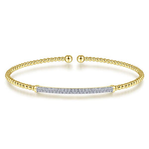 Gabriel & Co. 14k Yellow Gold Bujukan Diamond Bangle Bracelet