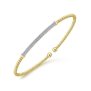 Gabriel & Co. 14k Yellow Gold Bujukan Diamond Bangle Bracelet