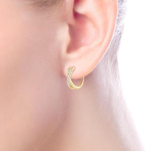 Gabriel & Co. 14k Yellow Gold Contemporary Diamond Huggie Earrings