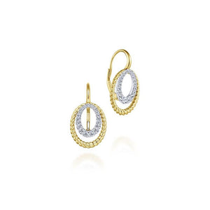 Gabriel & Co. 14k Two Tone Hampton Diamond Drop Earrings