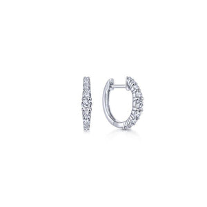 Gabriel & Co. 14k White Gold Lusso Diamond Huggie Earrings