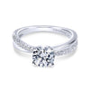 Gabriel & Co. 14k White Gold Contemporary Twisted Engagement Ring