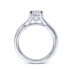 Gabriel & Co. 14k White Gold Contemporary Twisted Engagement Ring