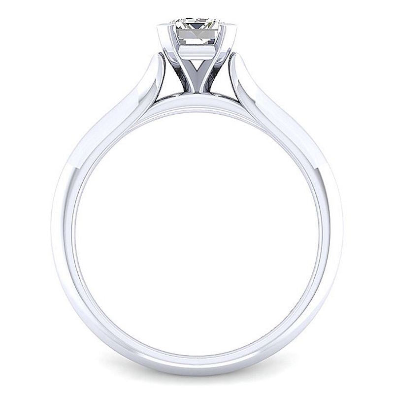Gabriel & Co 14K White Gold Contemporary Solitaire Diamond Engagement Ring