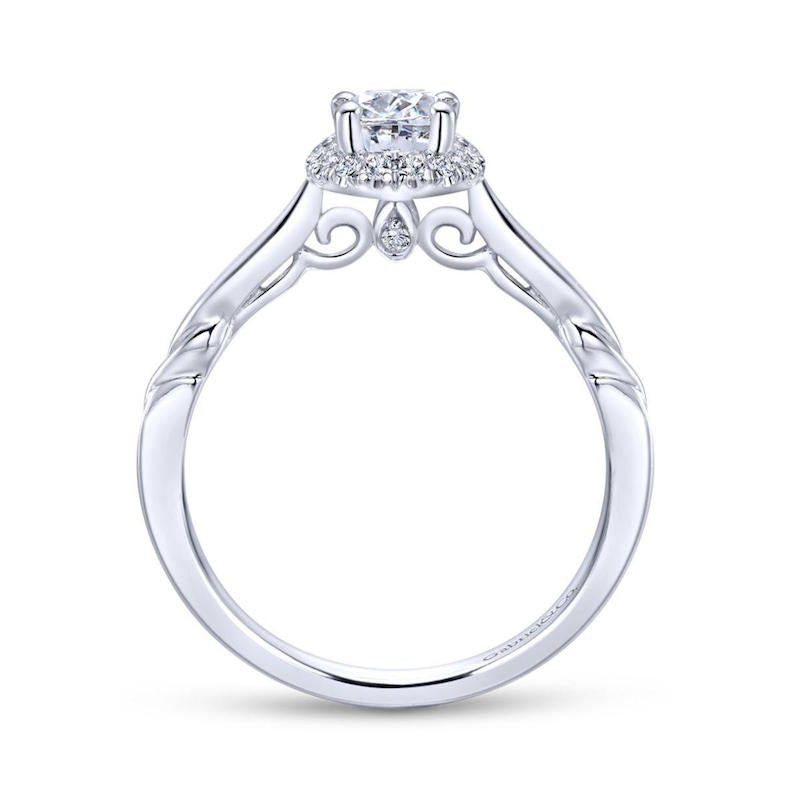 Gabriel & Co. 14k White Gold Contemporary Halo Engagement Ring