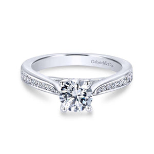 Gabriel & Co. 14k White Gold Contemporary Straight Engagement Ring