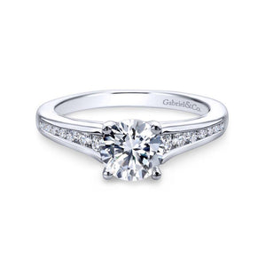 Gabriel & Co. 14k White Gold Contemporary Straight Engagement Ring