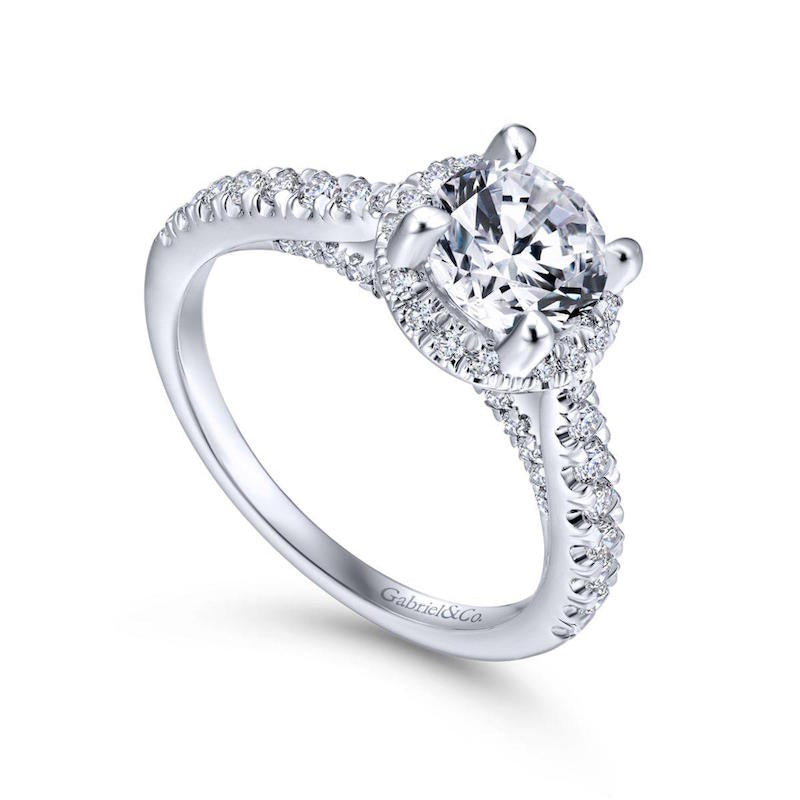 Gabriel & Co. 14k White Gold Entwined Halo Engagement Ring