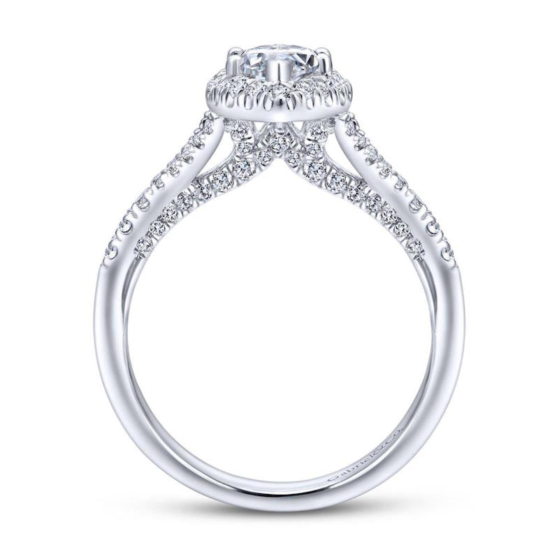 Gabriel & Co. 14k White Gold Entwined Halo Engagement Ring