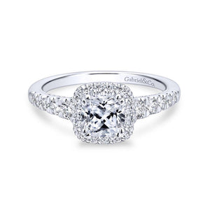 Gabriel & Co. 14k White Gold Entwined Halo Engagement Ring