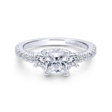Gabriel & Co. 14k White Gold Entwined 3 Stone Engagement Ring