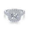 Gabriel & Co. 14k White Gold Entwined Double Halo Engagement Ring