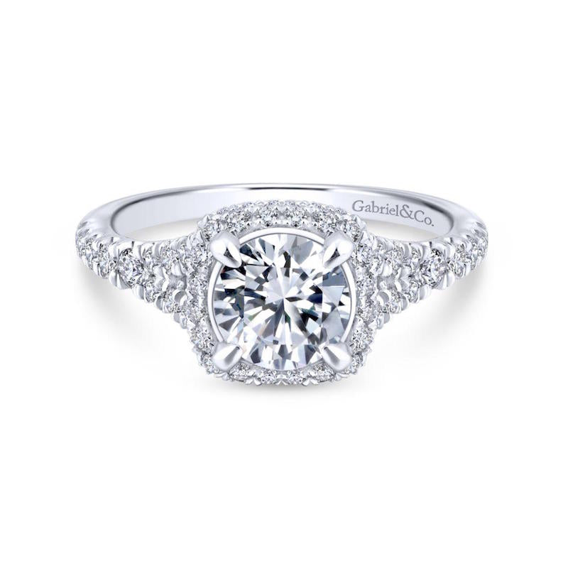 Gabriel & Co. 14k White Gold Entwined Halo Engagement Ring