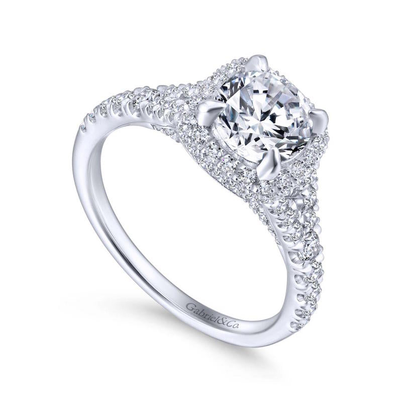 Gabriel & Co. 14k White Gold Entwined Halo Engagement Ring