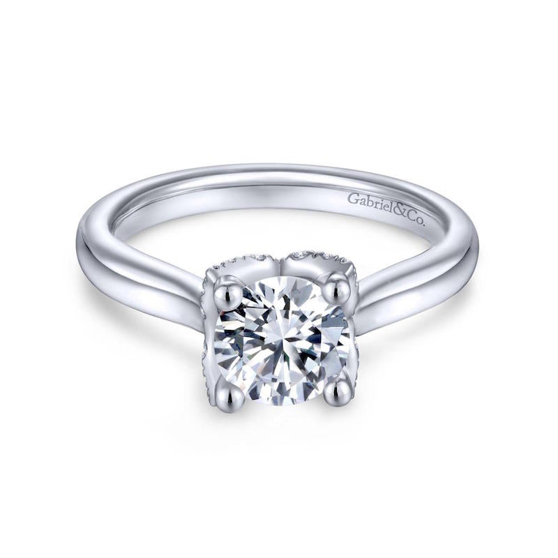 Gabriel & Co. 14k White Gold Contemporary Straight Engagement Ring