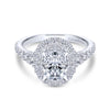 Gabriel & Co. 14k White Gold Rosette Double Halo Engagement Ring