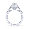 Gabriel & Co. 14k White Gold Rosette Double Halo Engagement Ring