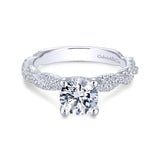 Gabriel & Co. 14k White Gold Contemporary Twisted Engagement Ring