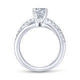 Gabriel & Co. 14k White Gold Contemporary Twisted Engagement Ring