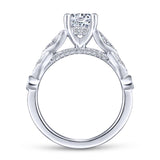 Gabriel & Co. 14k White Gold Victorian Split Shank Engagement Ring